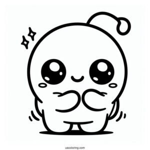 Simple Outline Of Shy Guy Coloring Page For Preschoolers
