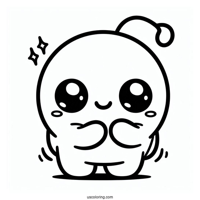 Simple Outline Of Shy Guy Coloring Page For Preschoolers