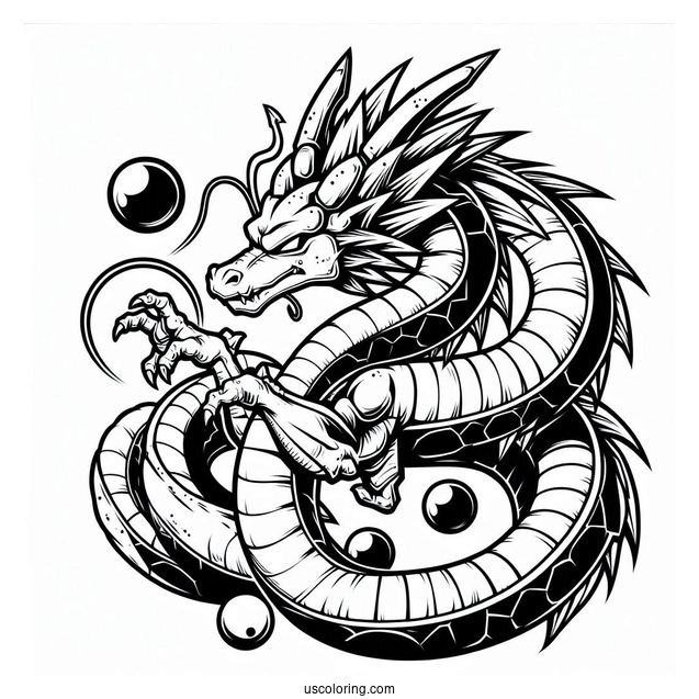 Shenron Dragon Over Capsule Corp Dragon Ball Z Coloring Page