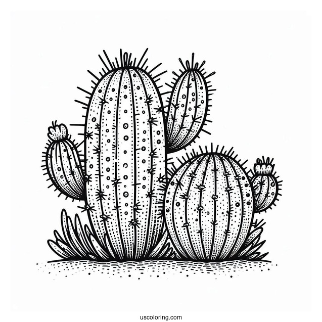 Prickly Pear Cactus Coloring Page