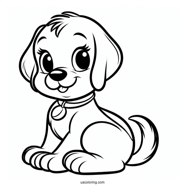 Cute Coloring Page Of Puppy Pluto For Kids