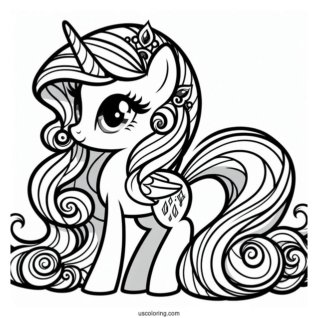 Simple Coloring Page of Equestria Girls Rarity