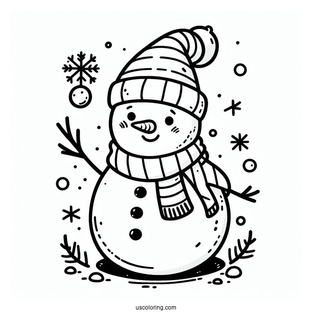 Aesthetic Snowman To Color