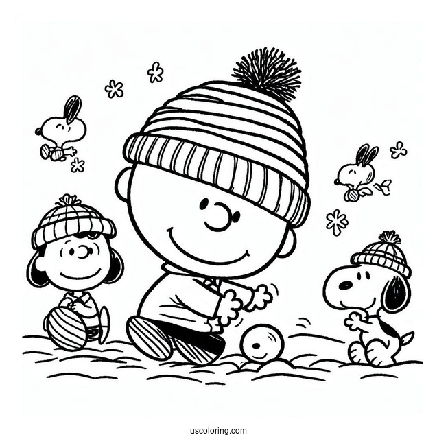 Simple Coloring Sheet Of Charlie Brown