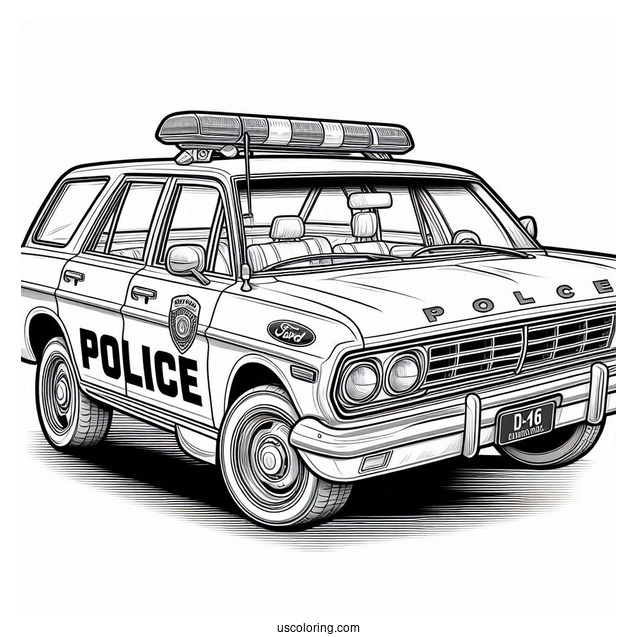 Ford Police Car Coloring Page