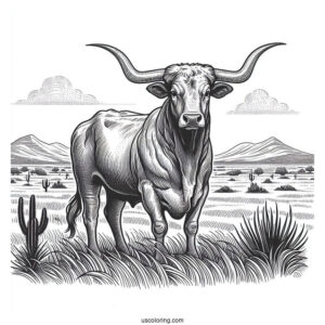 Texas Longhorn In The Field