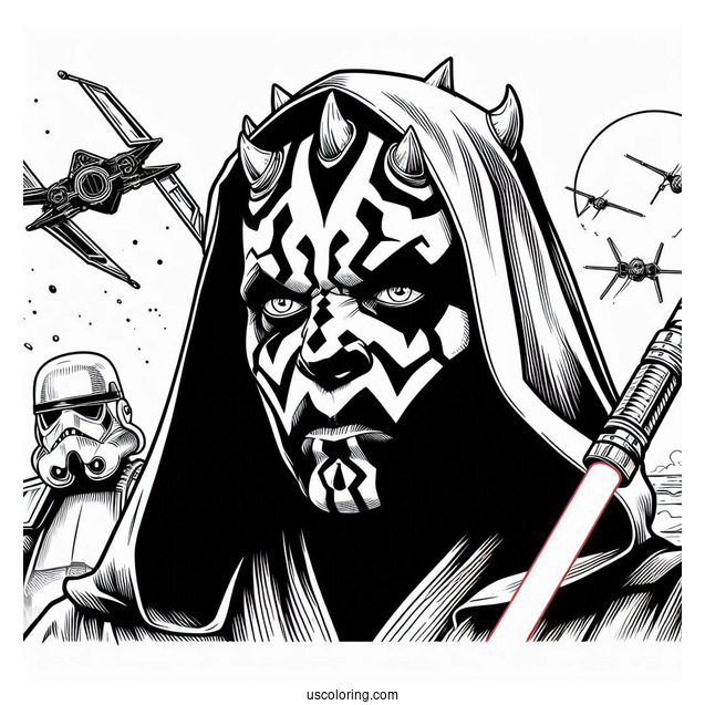 Coloring Sheet Of Darth Maul
