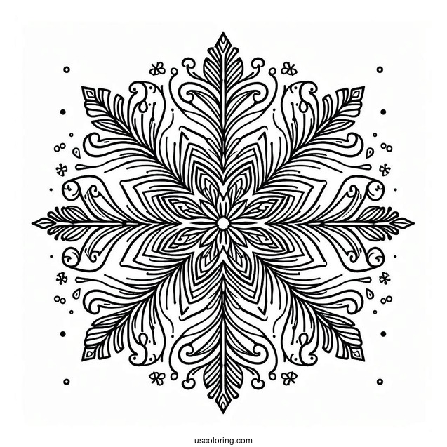 Snowflake Coloring Page Ornaments