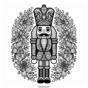 Elaborate Nutcracker Coloring Page Mandala