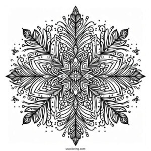 Full Page Of Intricate Snowflake Coloring Page