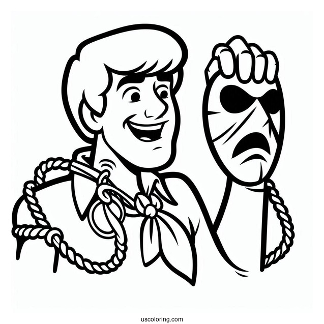 Fred Unmasking A Villain Coloring Page