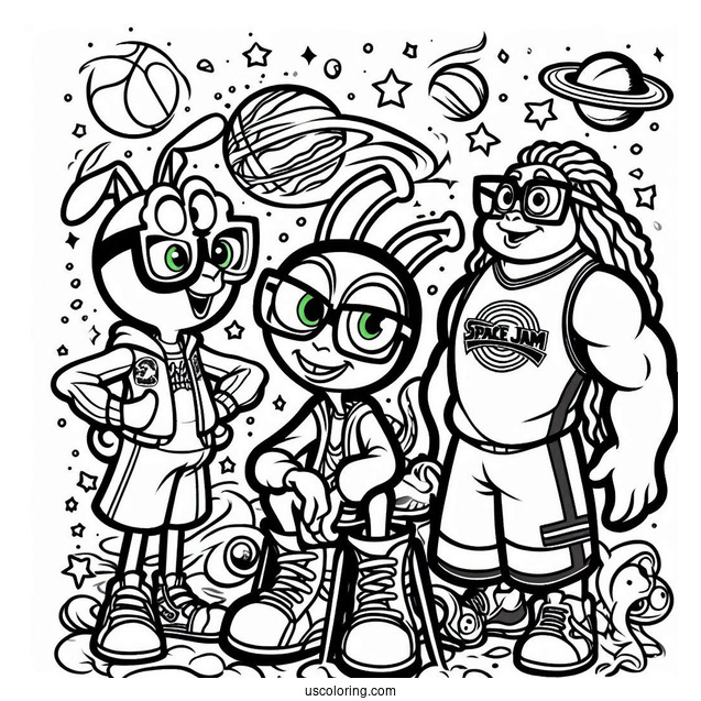 Space Jam Nerdlucks Coloring Page For Kids