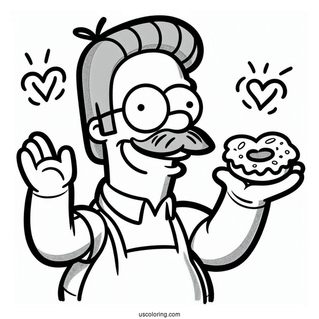 Simpsons Coloring Pages Of Happy Ned Flanders