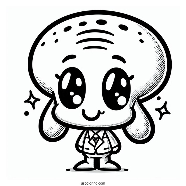 Chibi Squidward Coloring Page For Preschoolers