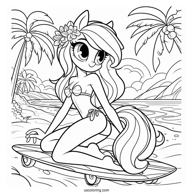 Blu Posing With A Skareboard At The Beach