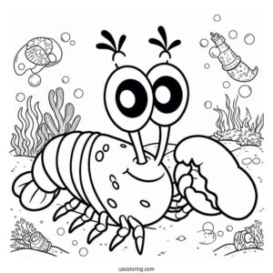 Larry the Lobster SpongeBob Coloring Page For Kids