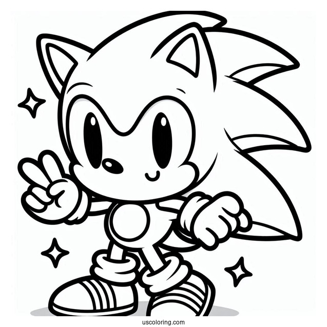 Cute Kawaii Sonic Coloring Page