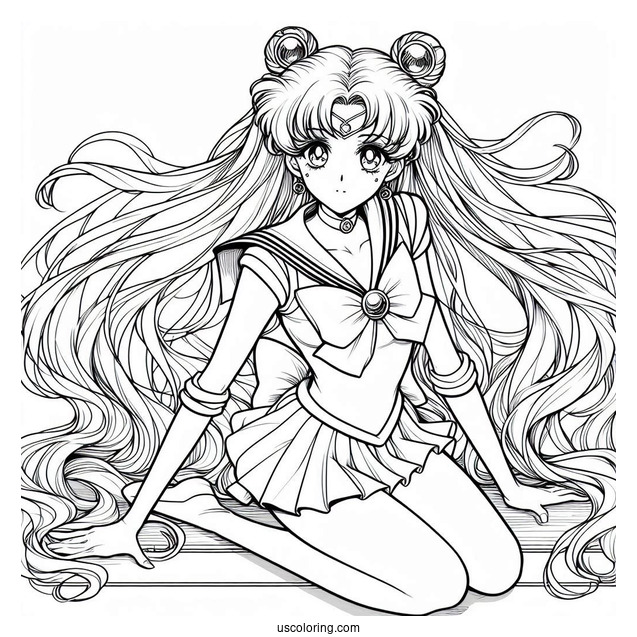 Sailor Jupiter Iconic Pose Coloring In