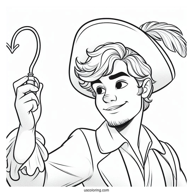 Easy Coloring Page Of Captain Hook For Kids