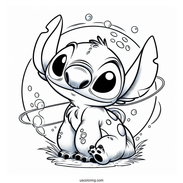 Lilo & Stitch Coloring Page Of Experiment 221 Sparky