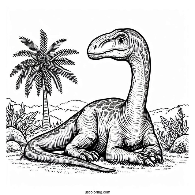 Therizinosaurus Resting On The Grass