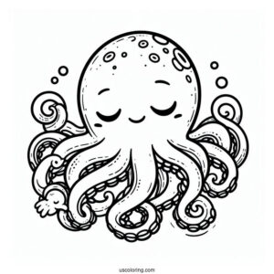 Baby Octopus Coloring Page Waking Mama Octopus