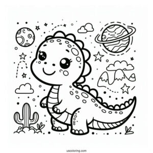 Dinosaur Coloring Page Of Kawaii Leaellynasaurus Coloring Sheet