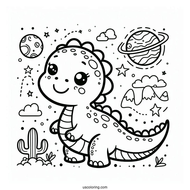 Dinosaur Coloring Page Of Kawaii Leaellynasaurus Coloring Sheet