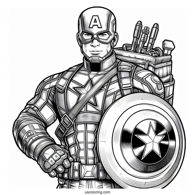 Detailed Captain America Holding Vibranium Shield