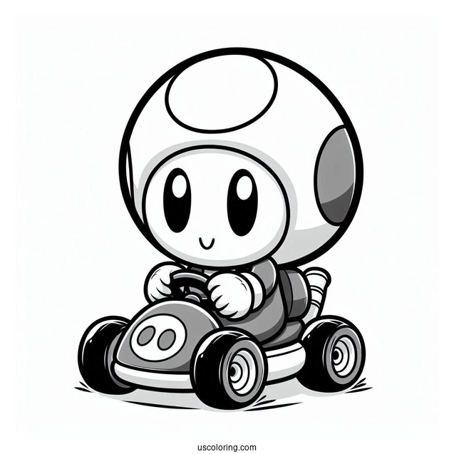 Shy Guy Coloring Page Riding Kart