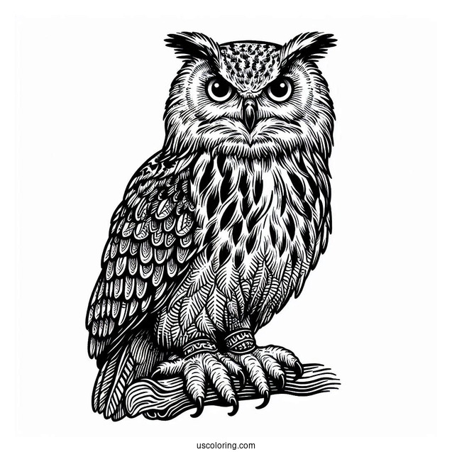 Eurasian Eagle-Owl Coloring Sheet