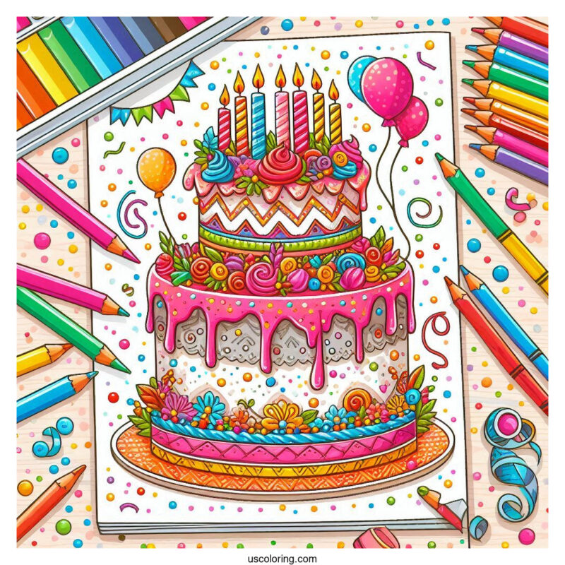 cake coloring pages featured image