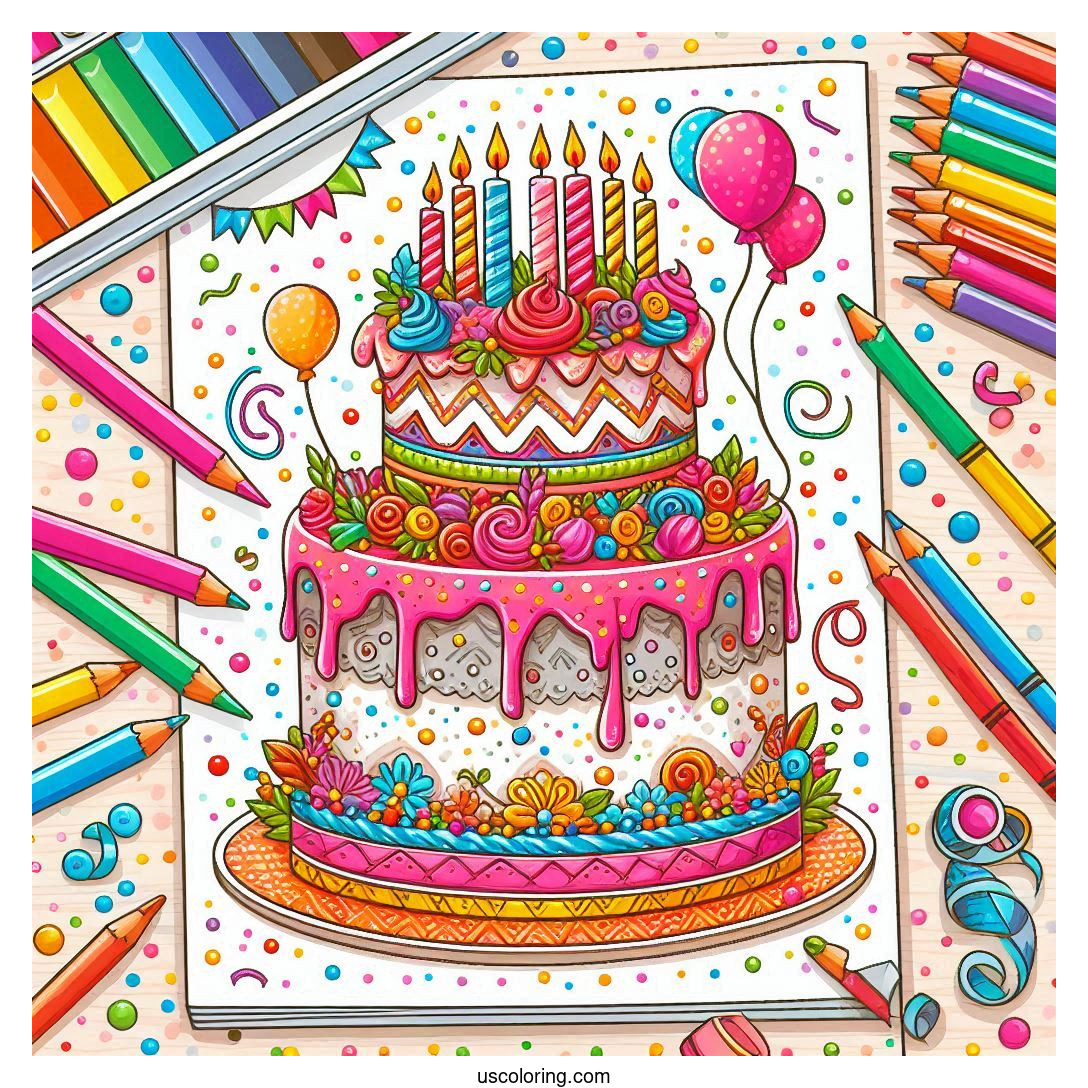 cake coloring pages featured image