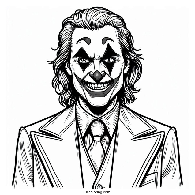 Coloring Sheet Of Joker With Creepy Smile