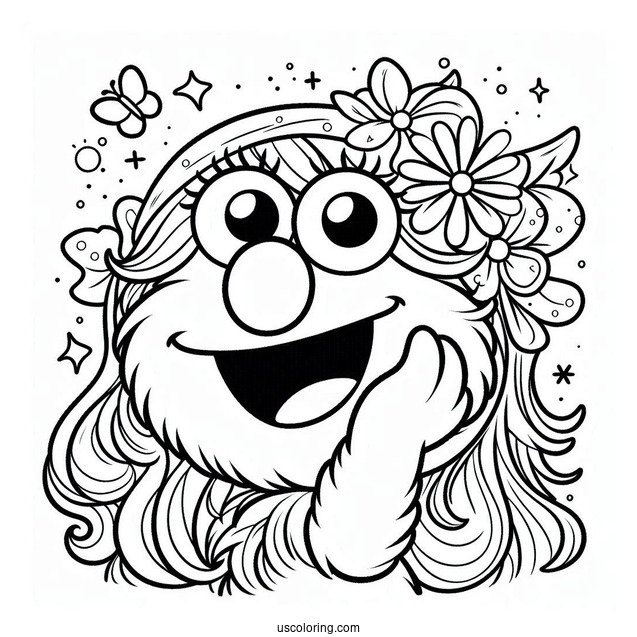 Simple Elmo Coloring Sheet For Kids