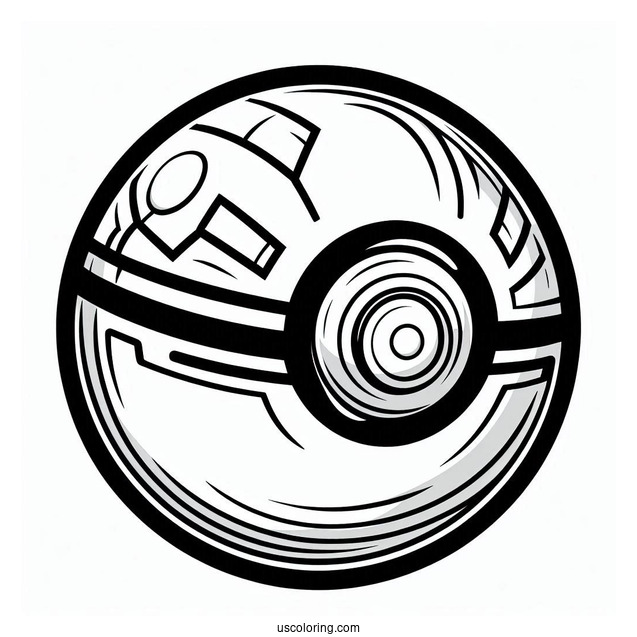Ultra Pokéball Coloring Page For Preschoolers