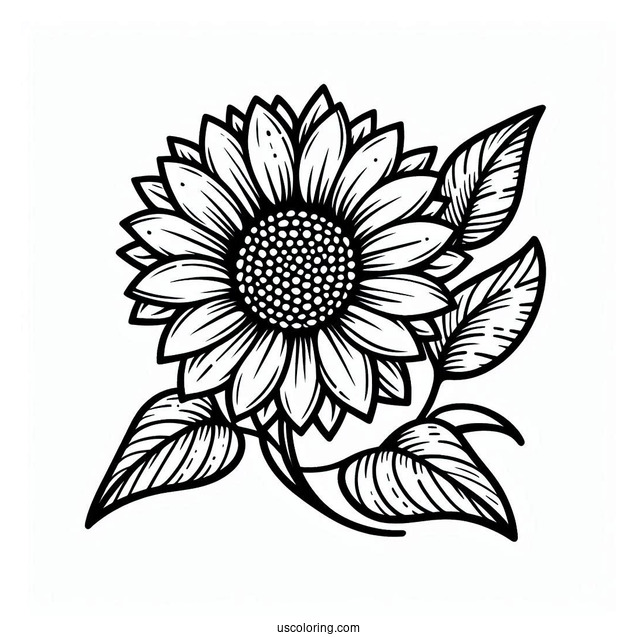 Small Outline Of A Sunflower