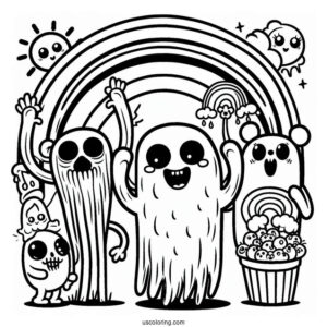 Creepy Rainbow Friends Coloring Page