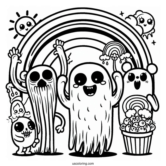 Creepy Rainbow Friends Coloring Page