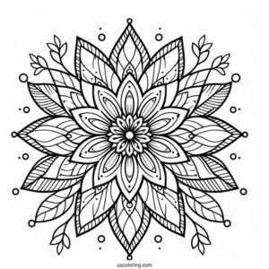 Easy Flower Mandala Coloring Page With Pointed Petals