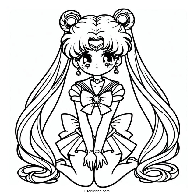 Coloring Sheet Of Sailor Moon Iconic Pose