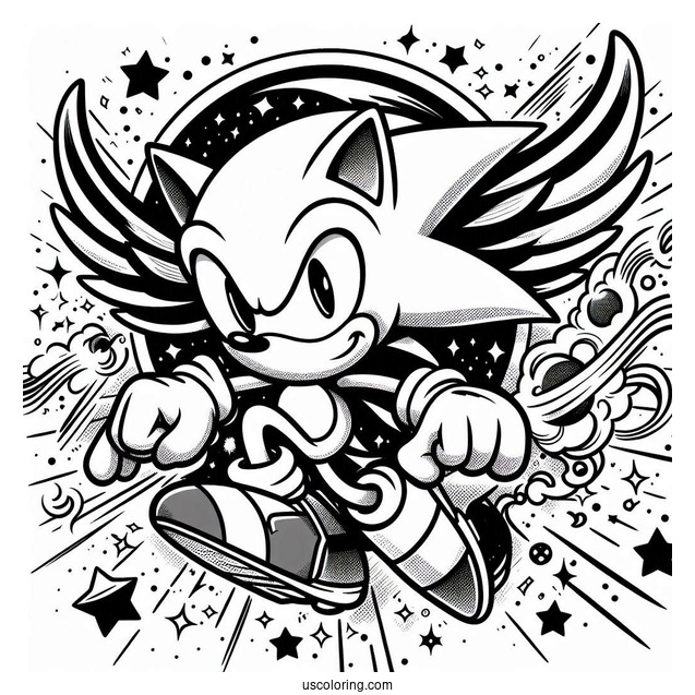 Sonic Exe Coloring Page Flying