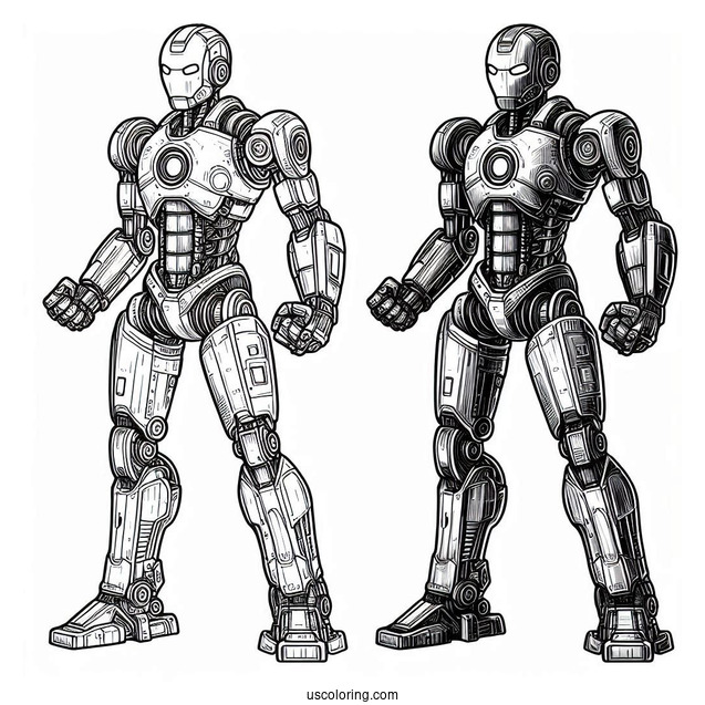 Real Steel Robot Coloring Page For Kids