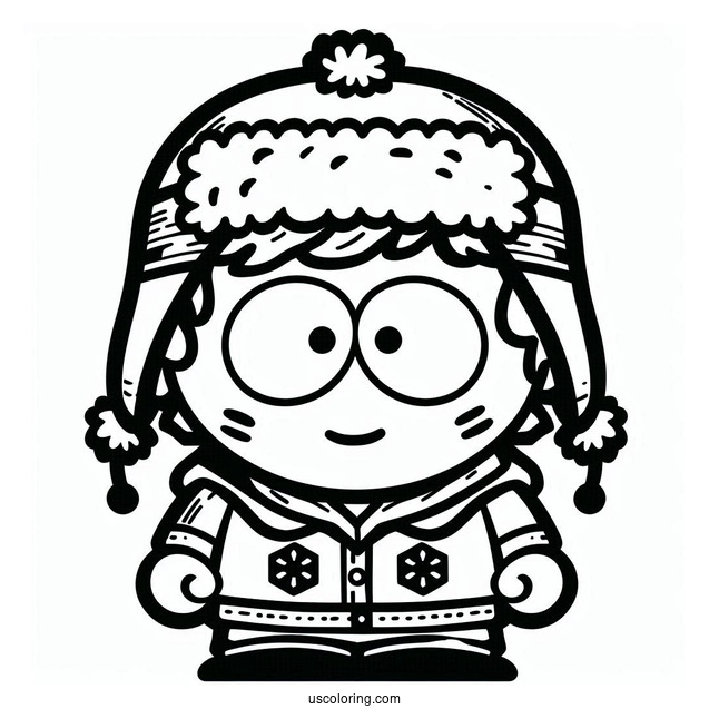 Easy Kyle Broflovski South Park Coloring Page For Kids
