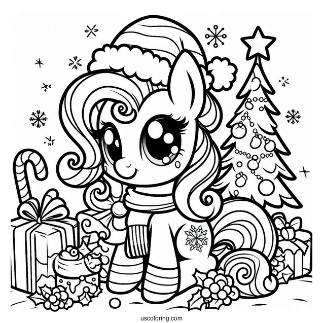 Christmas Themed My Little Pony to Color