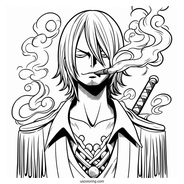 One Piece Coloring Page Of Vinsmoke Sanji