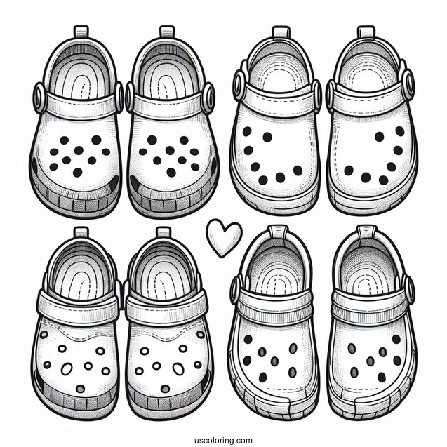Top View Of Cute Crocs Coloring In