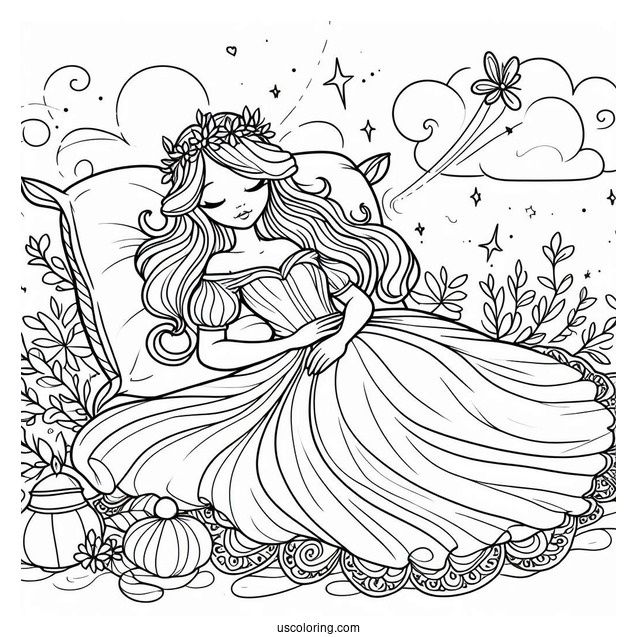 Sleeping Beauty Coloring Page Of Fairy Godmother Merryweather For Kids