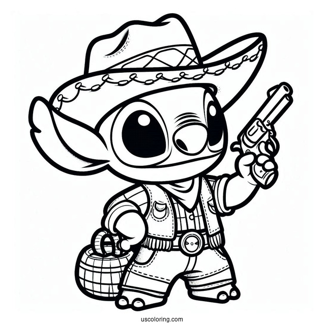 Cowboy Coloring Page Of Cowboy Stitch For Preschoolers