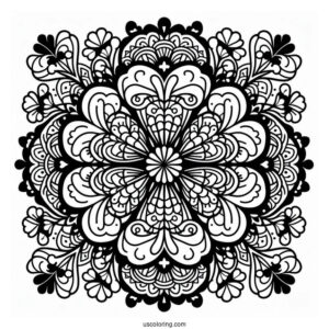 St. Patrick's Day Coloring Page Intricate Clover Mandala